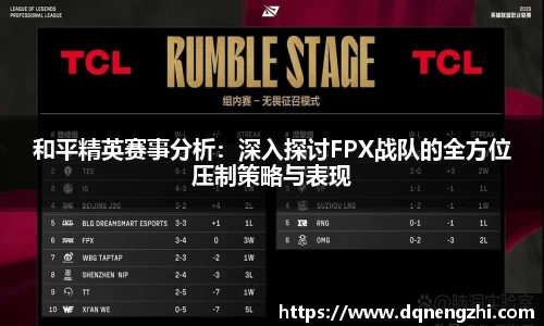 和平精英赛事分析：深入探讨FPX战队的全方位压制策略与表现
